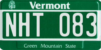 VT license plate NHT083