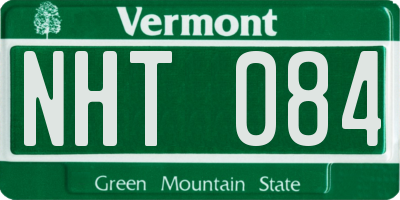 VT license plate NHT084