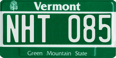 VT license plate NHT085