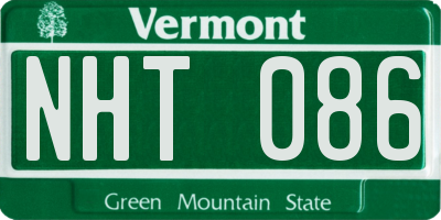 VT license plate NHT086