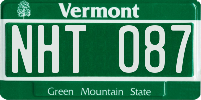 VT license plate NHT087