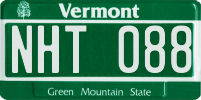 VT license plate NHT088