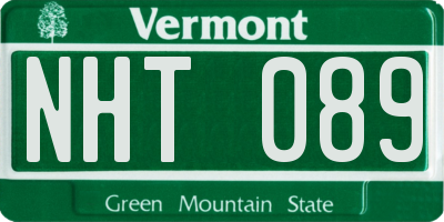VT license plate NHT089