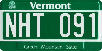 VT license plate NHT091