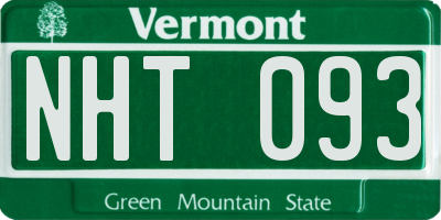 VT license plate NHT093