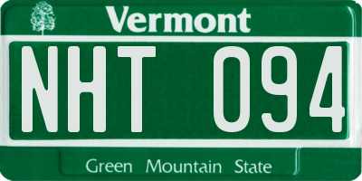 VT license plate NHT094