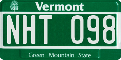 VT license plate NHT098