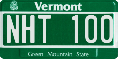 VT license plate NHT100