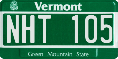 VT license plate NHT105