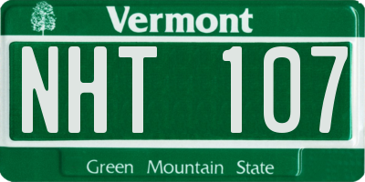 VT license plate NHT107