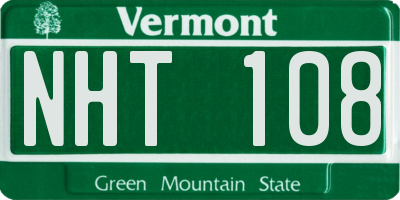 VT license plate NHT108