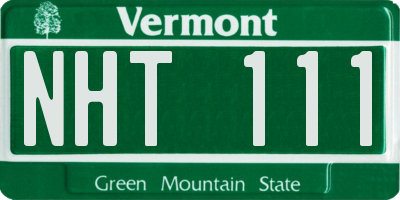 VT license plate NHT111