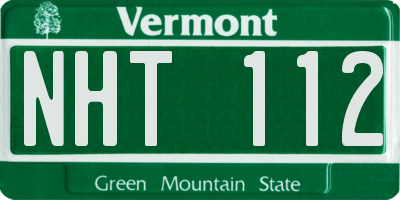 VT license plate NHT112