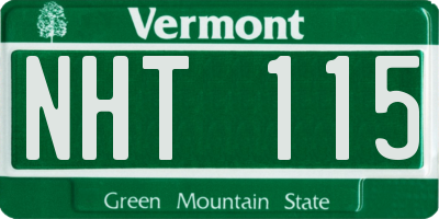 VT license plate NHT115