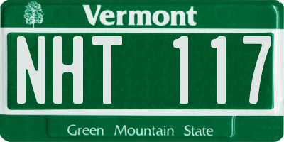 VT license plate NHT117