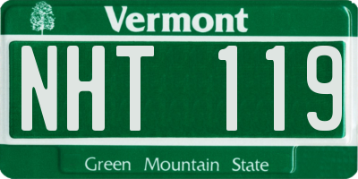 VT license plate NHT119