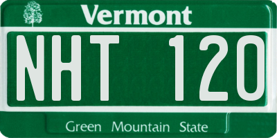 VT license plate NHT120