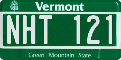 VT license plate NHT121