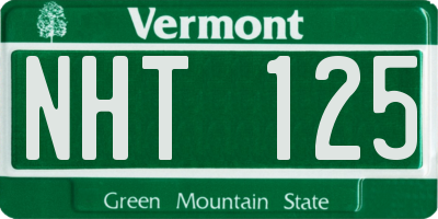 VT license plate NHT125