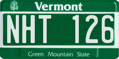 VT license plate NHT126