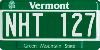 VT license plate NHT127