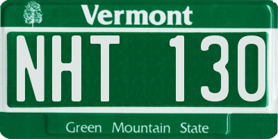 VT license plate NHT130