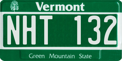 VT license plate NHT132