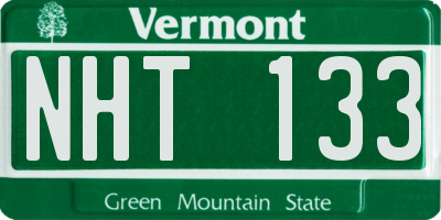 VT license plate NHT133