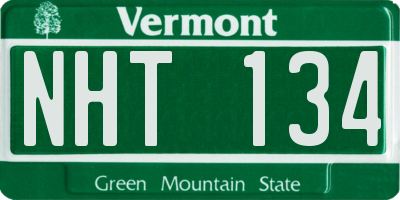 VT license plate NHT134