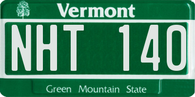 VT license plate NHT140