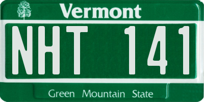 VT license plate NHT141