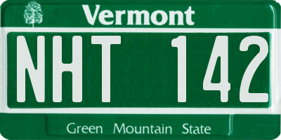 VT license plate NHT142