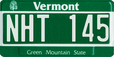 VT license plate NHT145