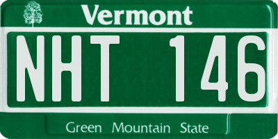 VT license plate NHT146