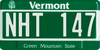 VT license plate NHT147