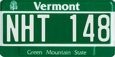 VT license plate NHT148