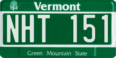VT license plate NHT151