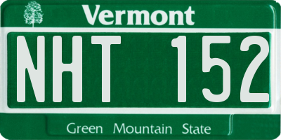 VT license plate NHT152