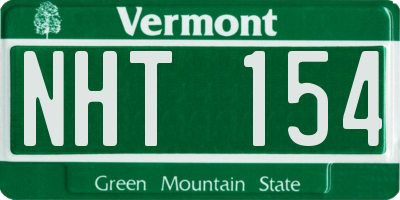 VT license plate NHT154