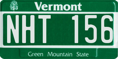 VT license plate NHT156