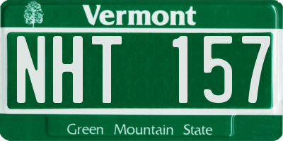 VT license plate NHT157