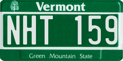 VT license plate NHT159