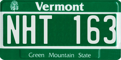 VT license plate NHT163