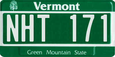 VT license plate NHT171