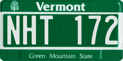 VT license plate NHT172
