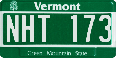 VT license plate NHT173