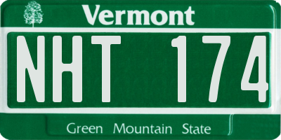 VT license plate NHT174