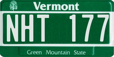 VT license plate NHT177