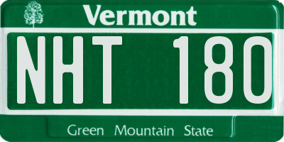 VT license plate NHT180