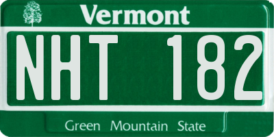 VT license plate NHT182